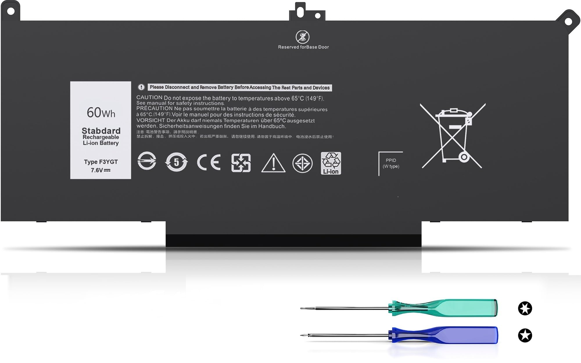 Dell 60Wh バッテリー KG7VF F3YGT Amazon.com: ANTIEE 60Wh F3YGT Laptop Battery for Dell Latitude 12